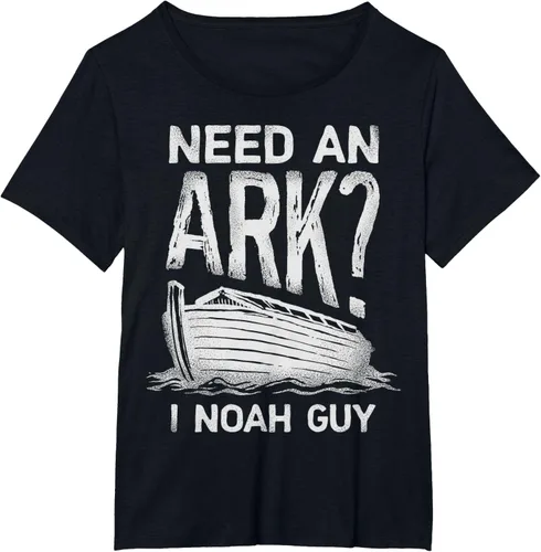 Vista 28 de Need an Ark I Noah Guy Funny Christian Men Women Pun Humour T-Shirt Negro