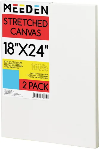 Vista 7 de MEEDEN Lienzo estirado, 8 x 8 pulgadas, paquete de 6, lienzos blancos en blanco para pintar, 100% algodón, 8 onzas imprimado con geso, lienzo