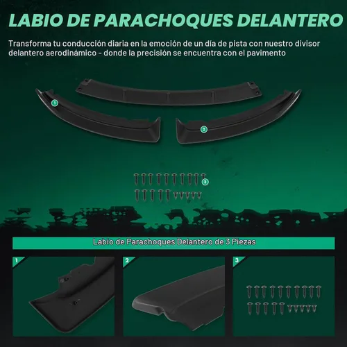 Vista 3 de SCITOO Alerón de borde de parachoques delantero mate negro para Ford Focus ST años 2013-2014 - Spoiler frontal de polipropileno