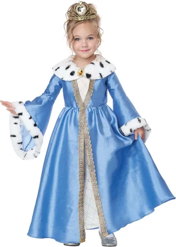 Vista 4 de California Costumes Disfraz de reina pequeña para niñas pequeñas, Azul