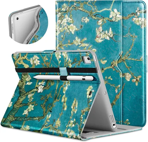 Vista 8 de DTTO para iPad de 9.7 pulgadas 5ª/6ª generación 2018/2017, funda con soporte para Apple Pencil, funda de cuero premium tipo folio con soporte