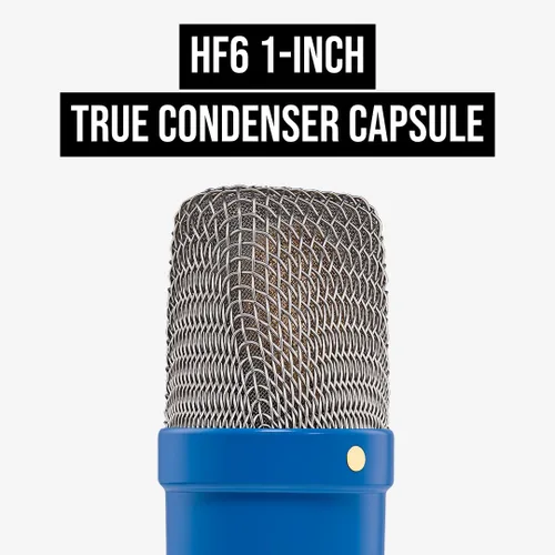 Vista 5 de RØDE NT1 Signature Series Micrófono condensador de gran diafragma con soporte de choque, filtro pop y cable XLR para producción de música, grabación