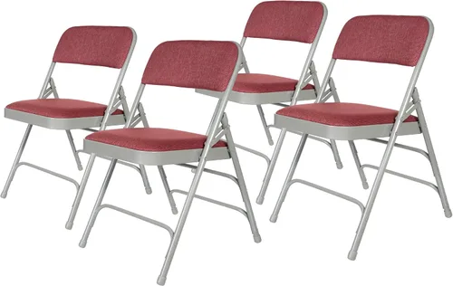Vista 16 de OEF Furnishings Serie OEF2300 - Sillas plegables de doble bisagra con triple apoyo, tapizado de tela de alta calidad y servicio pesado