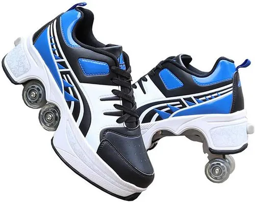 Vista 15 de Rueda de deformación de doble hilera Zapatos para caminar automáticos Deformación invisible Patín de ruedas 2 en 1 Patines de polea extraíble