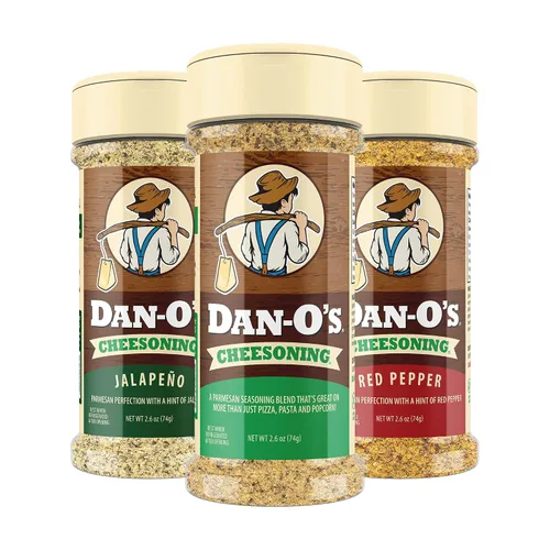 Vista 15 de Dan-O's Set de Condimentos de 3 Botellas, Botellas Pequeñas, Pack de 3, Incluye Condimentos Original, Cajun y Italian-O, Sin Azúcar, Cero Calorías