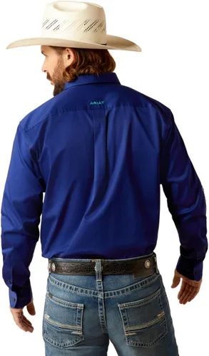 Vista 103 de Ariat Camisa de sarga con logotipo del equipo para hombre