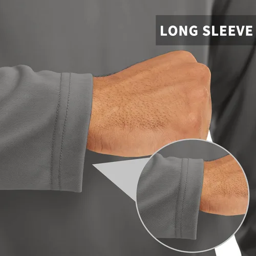 Vista 5 de CRYSULLY Camisas de pesca para hombre con protección solar UPF 50+ de manga larga y cremallera de 14