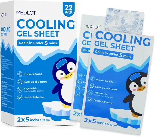 Vista 8 de LotFancy Parche de fiebre para niños, 22 hojas, reductor de fiebre, almohadillas de enfriamiento para bebés, parche fresco de gel para fiebre
