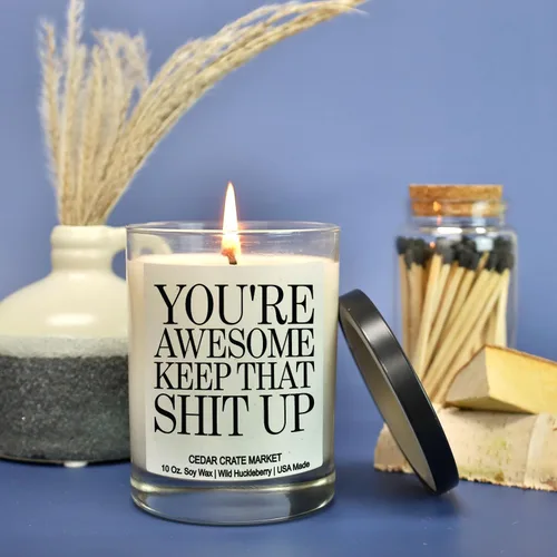 Vista 2 de You're Awesome Keep That S Up - Vela de amistad para mujeres, hombres, mejores amigos, regalos de cumpleaños para amigas, mujeres, mejores amigos
