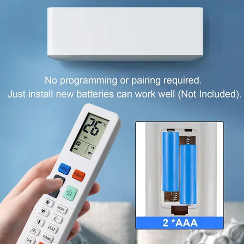 Vista 4 de Riry Aire acondicionado Control remoto LCD universal A/C Control remoto para Midea HITACHI Samsung Daikin Mitsubishi FUJITSU LG Panasonic GREE
