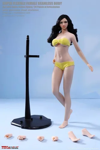 Vista 9 de OBEST TBLeague - Figura de acción súper flexible de cuerpo femenino pálido sin costuras con conjunto de bikni cabeza excluida (PHMB2022-S48A)
