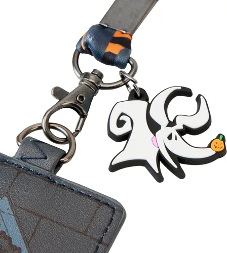 Vista 2 de Loungefly Disney Jack Skellington Town Hall - Cordón con tarjetero