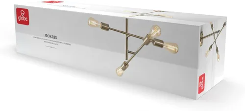 Vista 9 de Globe Electric 66000073 Lámpara de techo con brazo ajustable de montaje semiempotrado de 4 luces, latón mate, brazos giratorios, accesorios