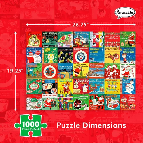 Vista 3 de Re-marks Collage de villancicos navideños para todas las edades, rompecabezas navideño de 1000 piezas