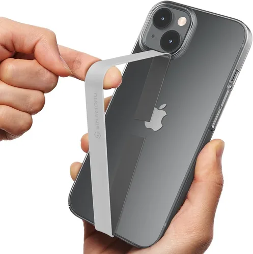 Vista 9 de Sinjimoru Correa elástica de silicona para teléfono, soporte de agarre flexible y elástico para iPhone y Android, bucles de teléfono seguros