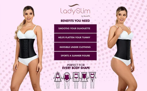 Vista 7 de Lady Slim Fajas colombianas reductoras Y Moldeadoras para mujer debajo del busto látex entrenador de cintura de reloj de arena moldeador de cuerpo