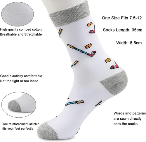 Vista 4 de CMNIM Regalos de hockey sobre hielo para niñas, 2 pares de calcetines novedosos de hockey sobre hielo Just a Girl Who Loves Hockey sobre hielo