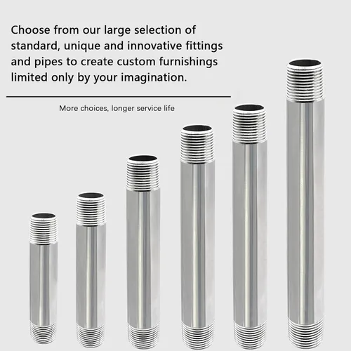 Vista 5 de GeilSpace Tubo de acero inoxidable de 1/2 x 4 pulgadas, boquilla de tubo 304 para tuberías y accesorios roscados estándar de 1/2 pulgada, tubo
