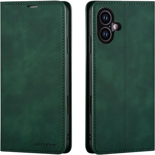 Vista 44 de QLTYPRI Funda tipo cartera para iPhone Air, 3 tarjeteros, color negro Funda de piel sintética de alta calidad, cierre magnético, soporte