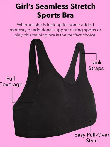 Vista 3 de Fruit of the Loom Girls' Seamless Stretch Sport Bra