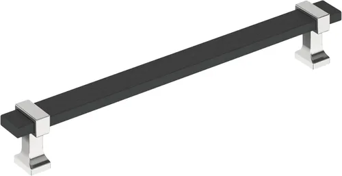 Vista 21 de Amerock Overton - Tirador para gabinete de 96 mm de centro a centro en acabado negro mate cepillado/bronce champán, BP36681BMBCZ