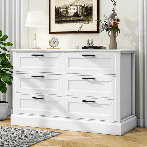 Vista 10 de biukpci Cómoda blanca con 5 cajones, almacenamiento vertical para dormitorio, cómoda alta de madera para pasillo, cómoda alta de madera con cajones