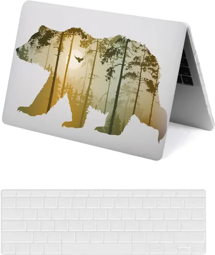 Vista 19 de Funda protectora para MacBook Air 2024 2023 de 15 pulgadas M2 M3 Retina/Touch ID A2941 A3114, carcasa rígida de plástico negro para laptop y León 801