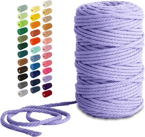 Vista 87 de Nook Theory Hilo de macramé de 3mm 109 yardas - Cuerda de macramé suave de 4mm, 5mm perfecta para nudos - Suministros de macramé para colgadores