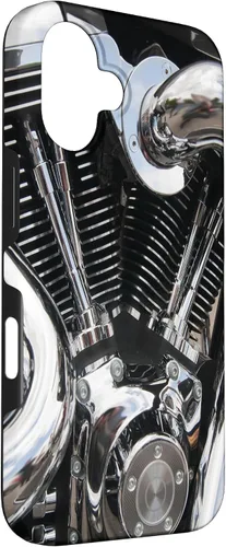 Vista 3 de iPhone 16 Motor de la motocicleta primer plano brillante caso de motociclista