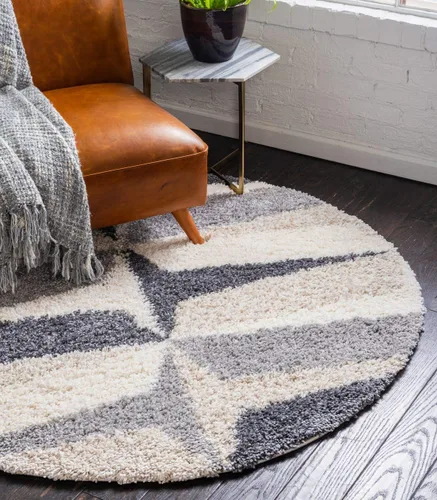 Vista 10 de Unique Loom Hygge Shag Collection - Alfombra moderna de inspiración marroquí, diseño geométrico, felpa y acogedora
