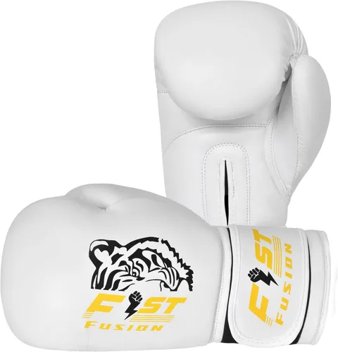 Vista 8 de Guantes de boxeo para Muay Thai, MMA, Kickboxing, boxeo, piel maya, guantes de cuero para hombres, mujeres y adultos, 8, 10, 12, 14, 16 onzas