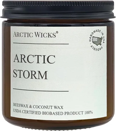 Vista 12 de Macarrón de Almendra Velas Perfumadas Arctic Wicks de Coco y Cera de Abeja Vela de Ámbar No Tóxica de 16oz para Decoración de Otoño