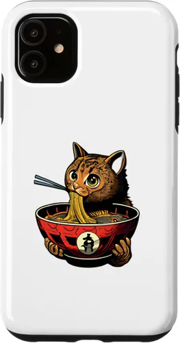 Vista 6 de Funda para iPhone 12 mini Ramen Cat Kawaii Anime japonés Kawaii Neko