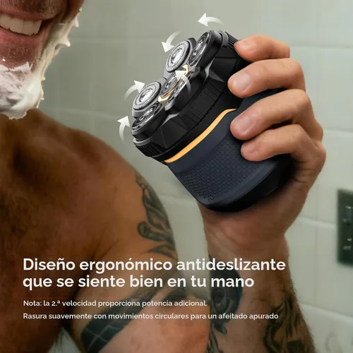 Vista 7 de Afeitadoras de cabeza para hombres calvos: maquinilla de afeitar Azul