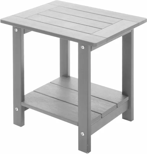 Vista 12 de Mesa auxiliar doble Adirondack Meluvici resistente a la intemperie, mesa de centro rectangular para exterior para silla Adirondack, Aruba
