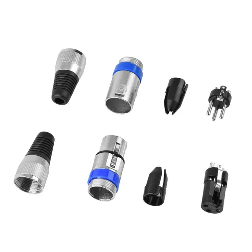 Vista 7 de VizGiz Paquete de 4 conectores XLR macho y hembra adaptador de cable de conector de micrófono de 3 pines conector de conector de audio DMX mezclador