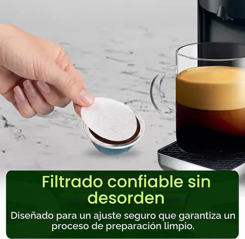 Vista 7 de My-Cap Filtros de papel para cápsulas de café para usar con tapas, cápsulas reutilizables para cafeteras de línea Vertuo, filtros de papel de café