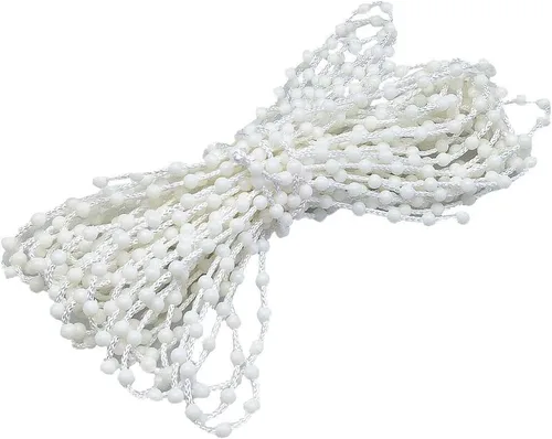 Vista 8 de Cordón de cadena con cuentas enrollables y romanas, reparación de cadena enrollable de plástico blanco, cuerda de cuentas enrollables, cordón