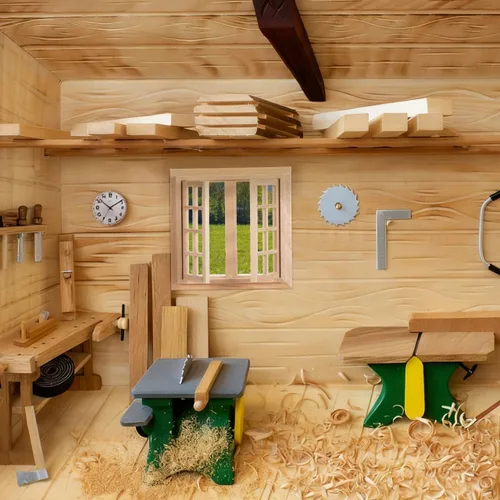 Vista 8 de Toyvian - Ventana de casa de muñecas, ventana miniatura de madera que se