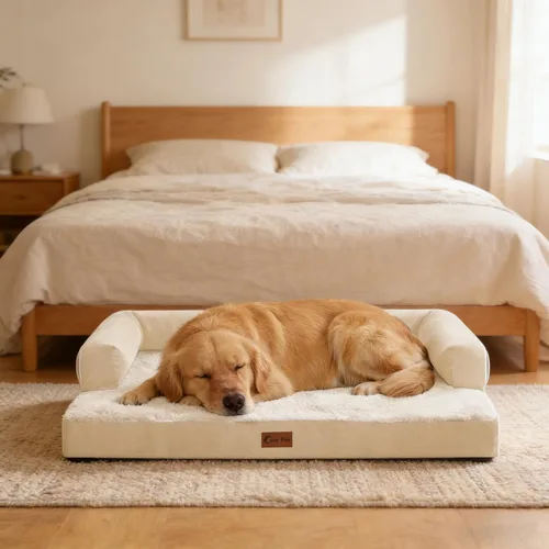 Vista 8 de Camas Ortopédicas para Perros de Tamaño Grande, Espuma de Celdas Impermeables tipo Huevera, Camas tipo Sofá para Perros Medianos para Jaula 35x22