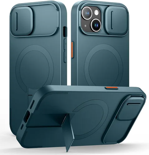 Vista 90 de SURITCH Funda para iPhone Air con cubierta de control de cámara, funda deslizante para cámara y soporte ajustable, compatible con MagSafe, a prueba