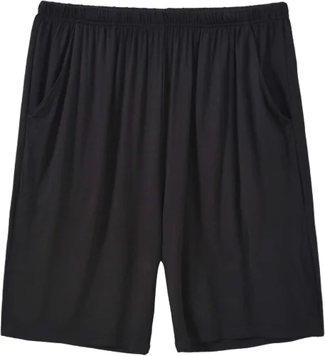 Vista 2 de JINSHI Pantalones cortos de pijama para hombre, pantalones cortos para dormir, ultra suaves, cómodos, ligeros, paquete de 2