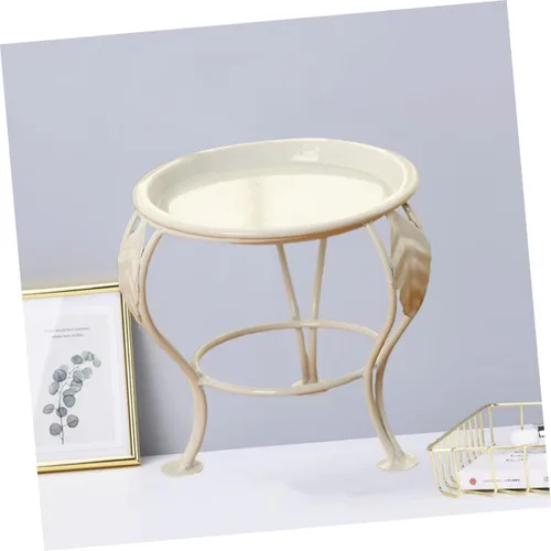 Vista 3 de Outanaya Soporte de metal blanco para plantas de interior, para exhibición de suculentas y decoración de balcón, soporte elevado resistente