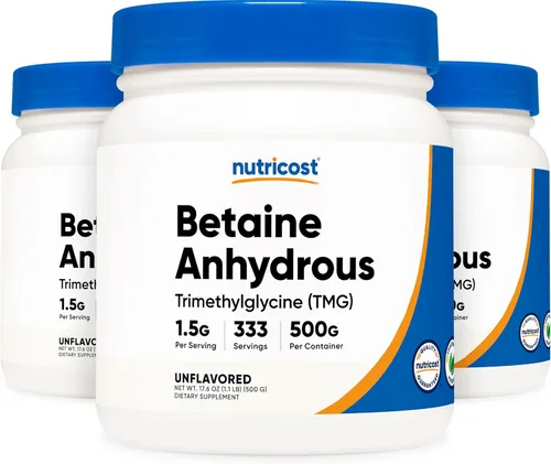 Vista 6 de Nutricost Betaína Anhidra Trimetilglicina (TMG) Polvo 500G (2 Botellas)
