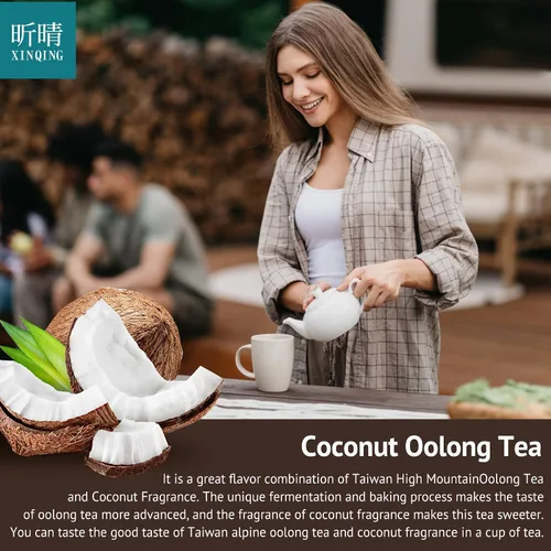Vista 3 de Xin Qing Té Oolong de leche de coco Oolong Té de coco Té de hoja suelta Té Oolong Té suelto Oolong Té de hojas sueltas Taiwán Té Oolong de alta