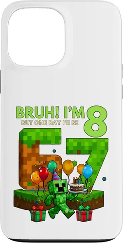 Vista 24 de Bruh I'm 8 But One-Day I'll Be 67 Retro 8th Birthday Kids Case for iPhone 17