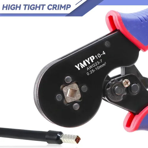 Vista 4 de Herramienta de prensado de virola AWG 23-7, crimpadora cuadrada para terminales de manguitos finales - Herramienta de trinquete autoajustable