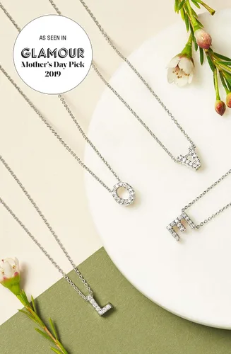 Vista 3 de Roberto Coin Tiny Treasures Love Letter collar de oro blanco diamante 18k collar dije de carta