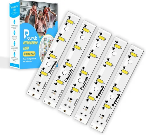 Vista 8 de Nueva placa de luz LED WR55X26671 mejorada para refrigeradores con congelador GE, impermeable, 3 piezas, 1 año de garantía