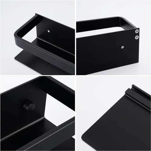 Vista 4 de KES KSR401S40-BK-P2 - Organizador de especias de cocina, organizador de condimentos de aluminio de 16 pulgadas, soporte para especias de pared